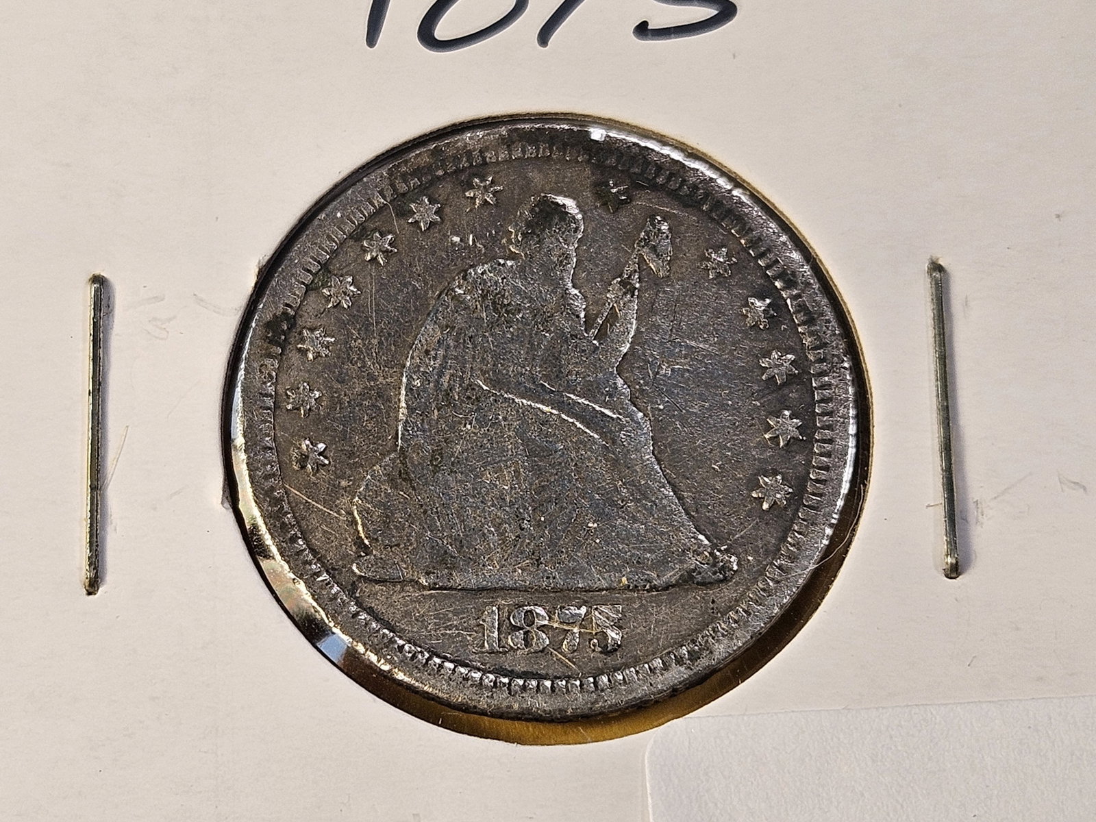 Two Circulated Seated Liberty Silver Quarters - 2