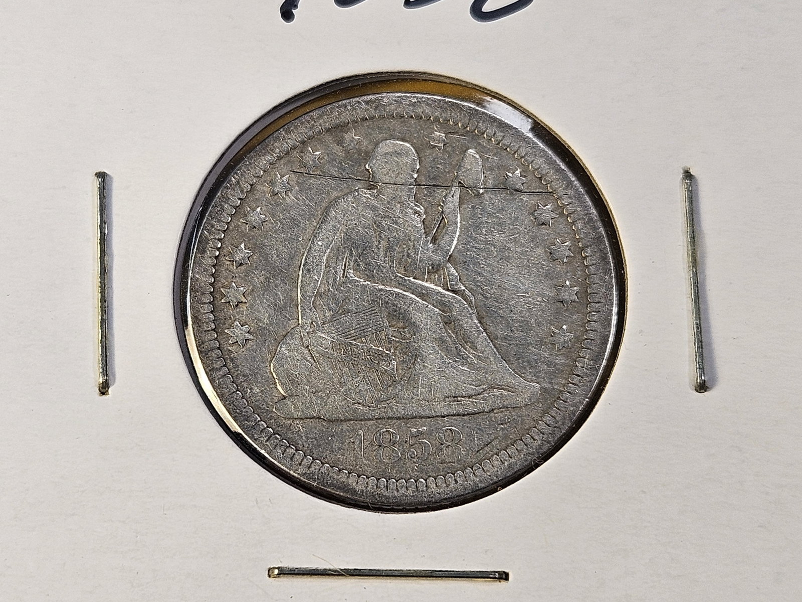 Two Circulated Seated Liberty Silver Quarters - 3