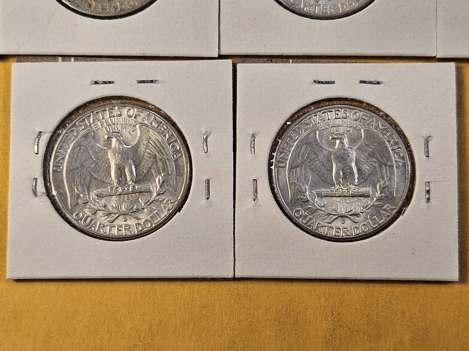 Ten Circulated Washington Silver Quarters - 8