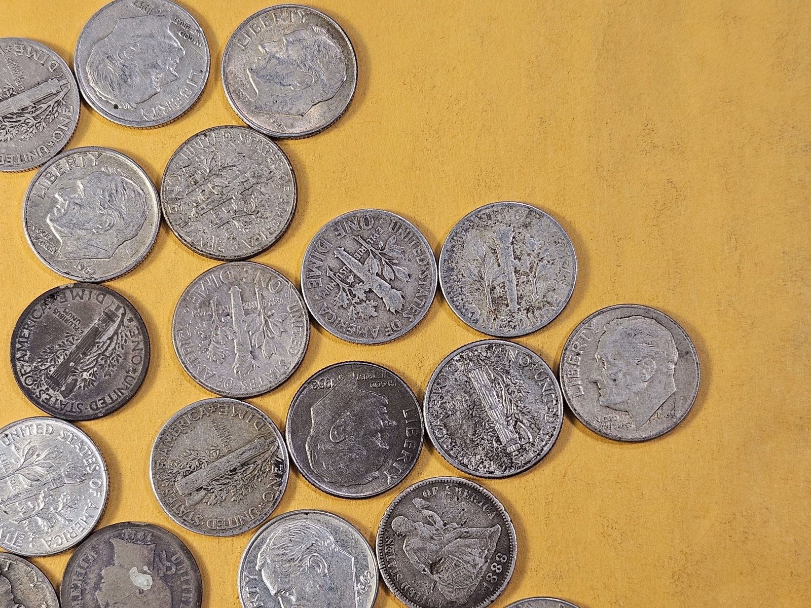 Forty-one Mixed US Silver Dimes - 3