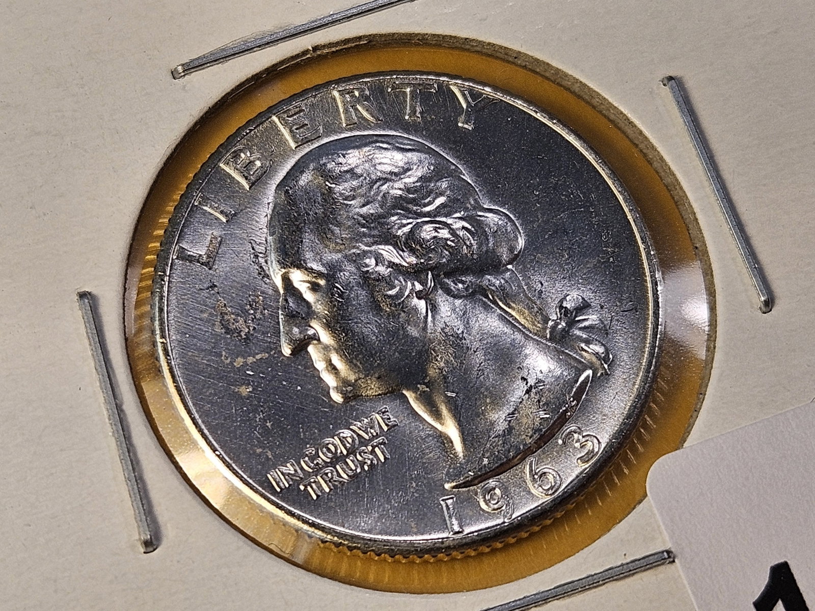 VARIETY! Brilliant Uncirculated 1963 Type B Washington Silver Quarter - 2