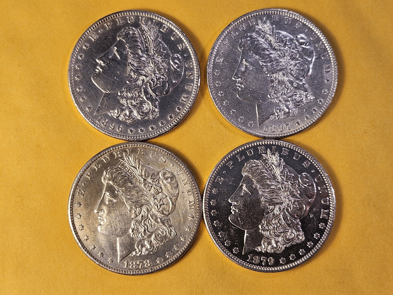 Four About Uncirculated Morgan Silver Dollars - 2
