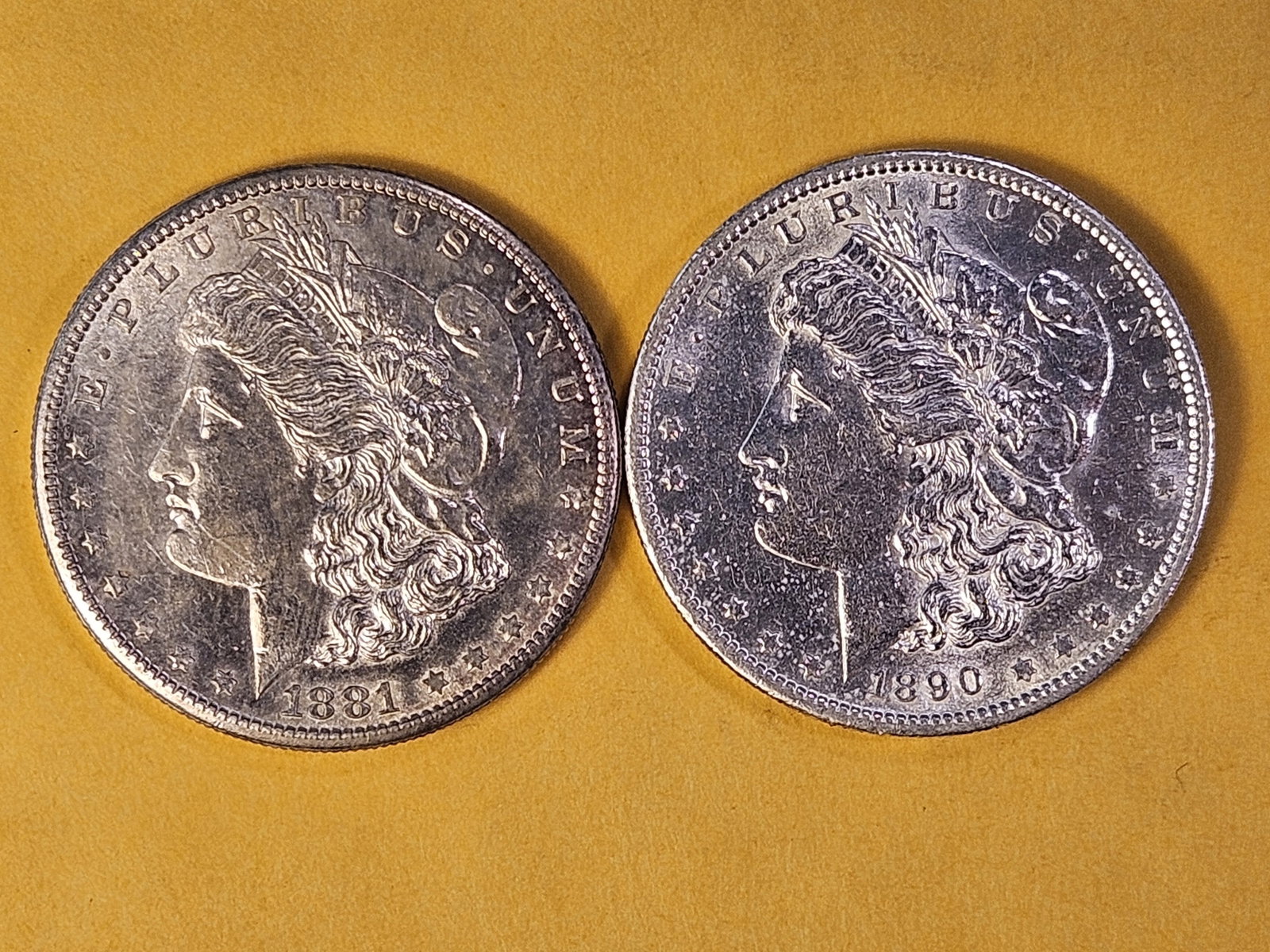 Two Brilliant About Uncirculated Morgan Silver Dollars - 2