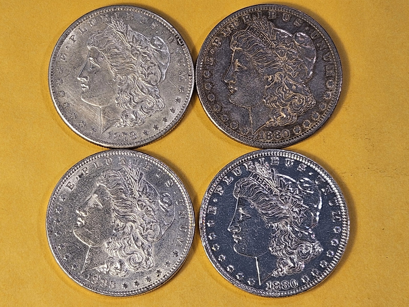 Four About Uncirculated Morgan Silver Dollars - 2