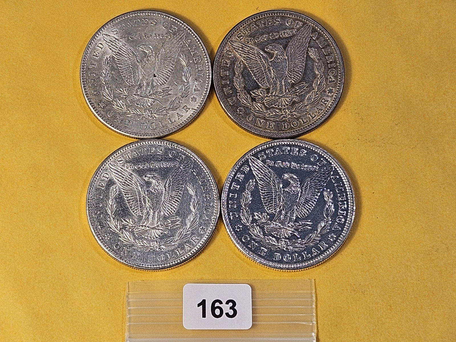 Four About Uncirculated Morgan Silver Dollars - 3