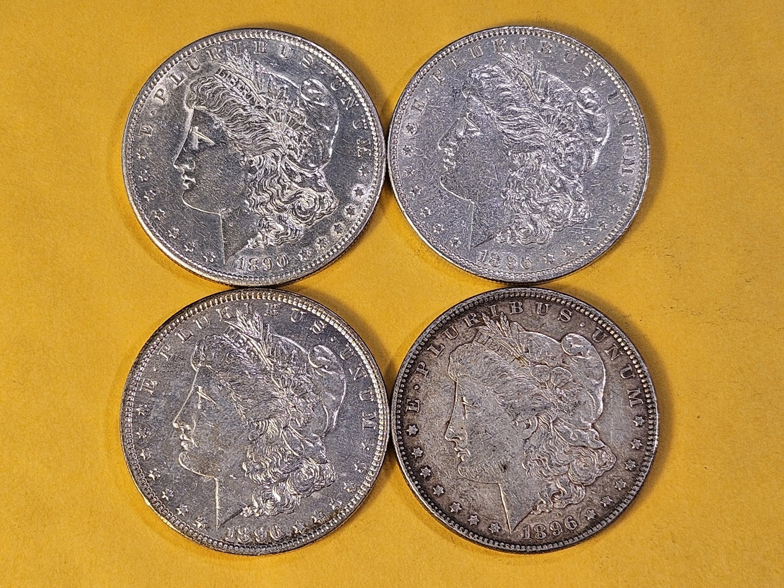 Four About Uncirculated Morgan Silver Dollars - 2