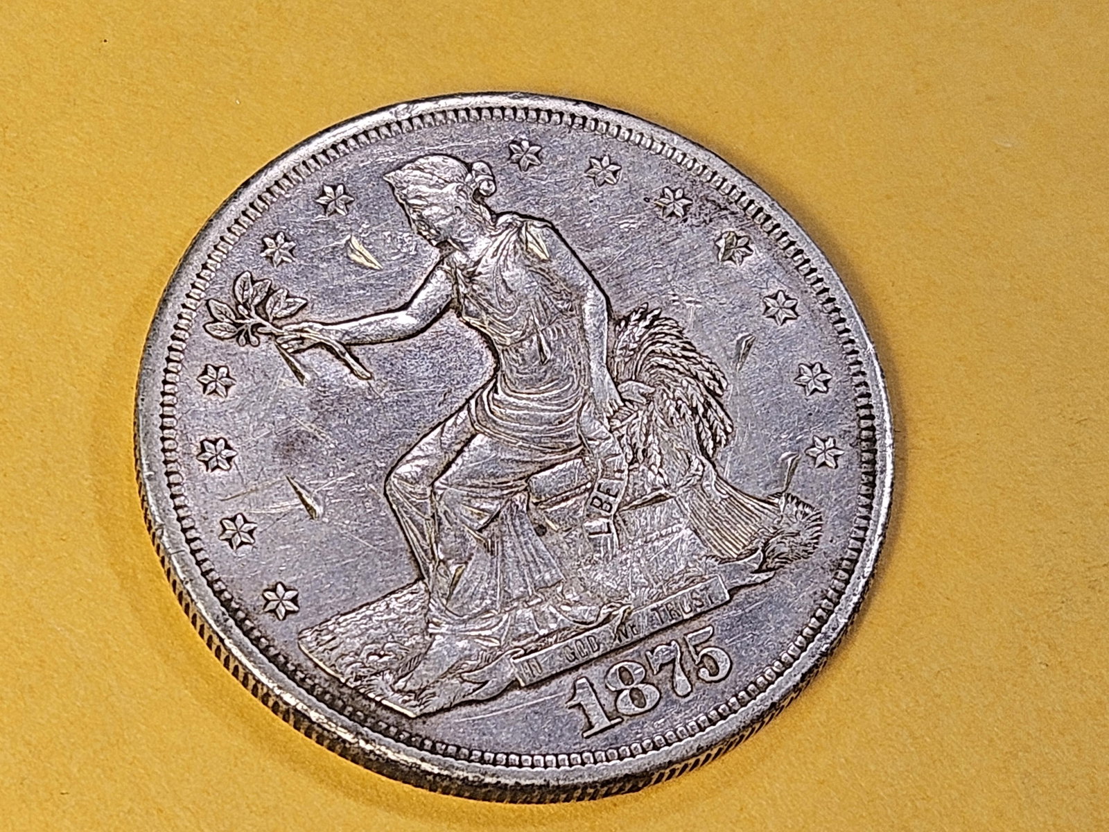 WOW! Better Grade 1875-S Trade Silver Dollar - 2