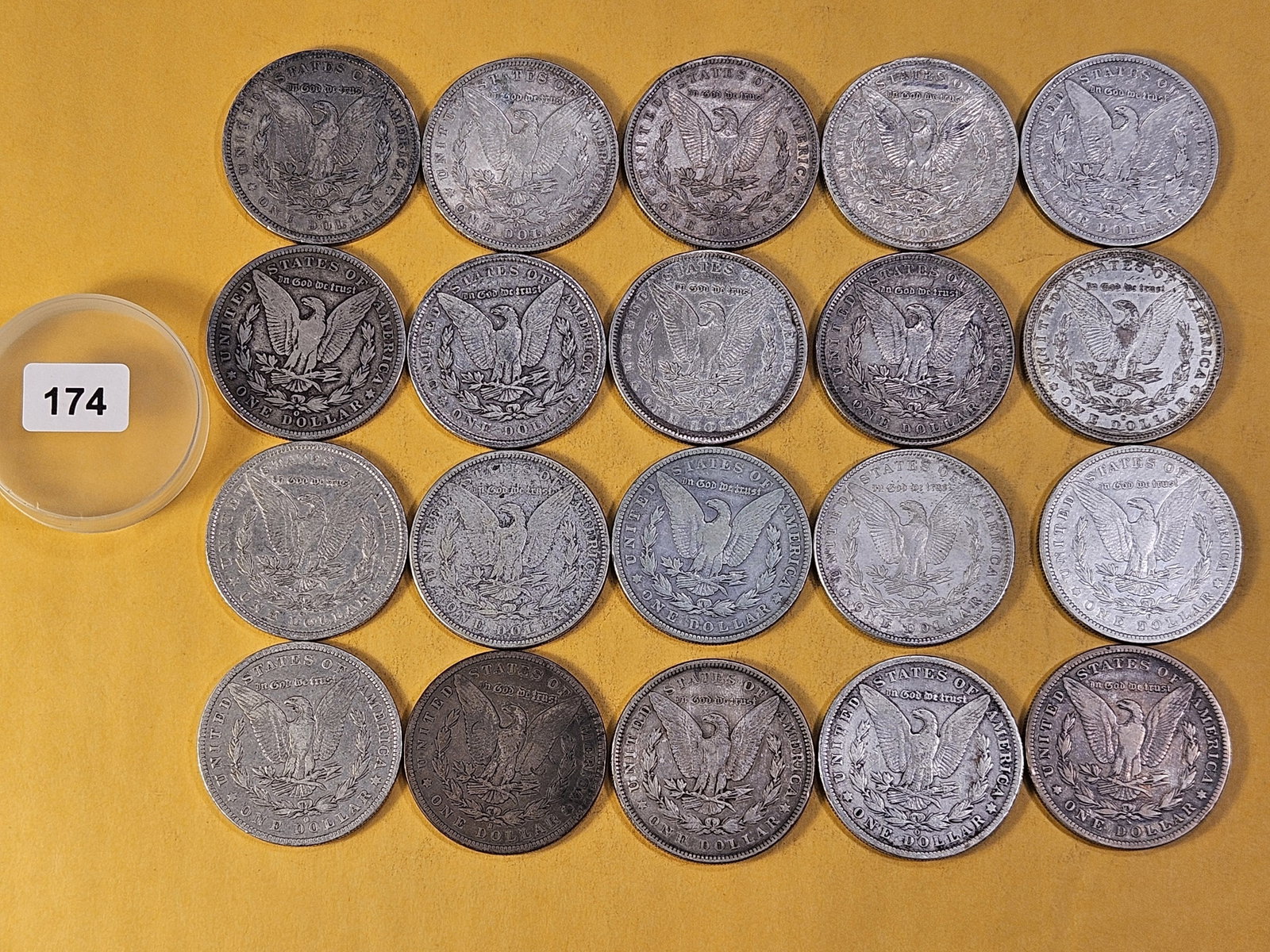 **FULL ROLL** Twenty Morgan Silver Dollars - 6