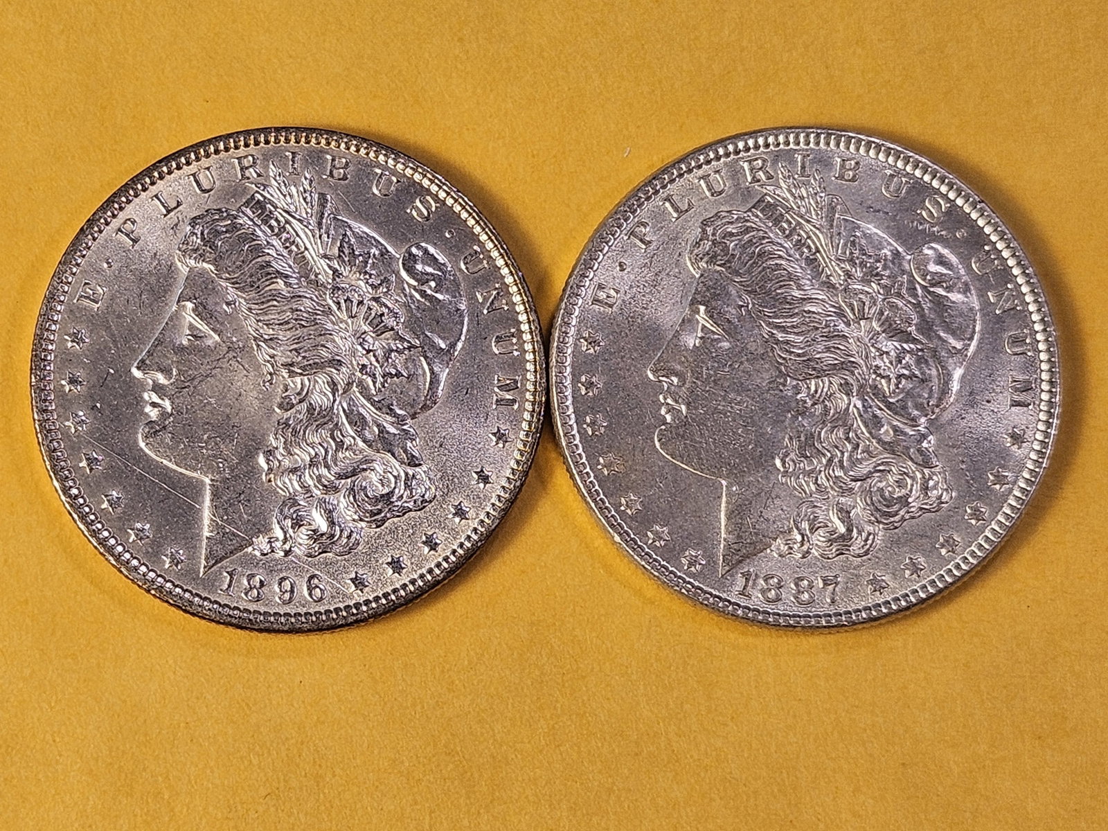 Two Brilliant About Uncirculated Morgan Silver Dollars - 2