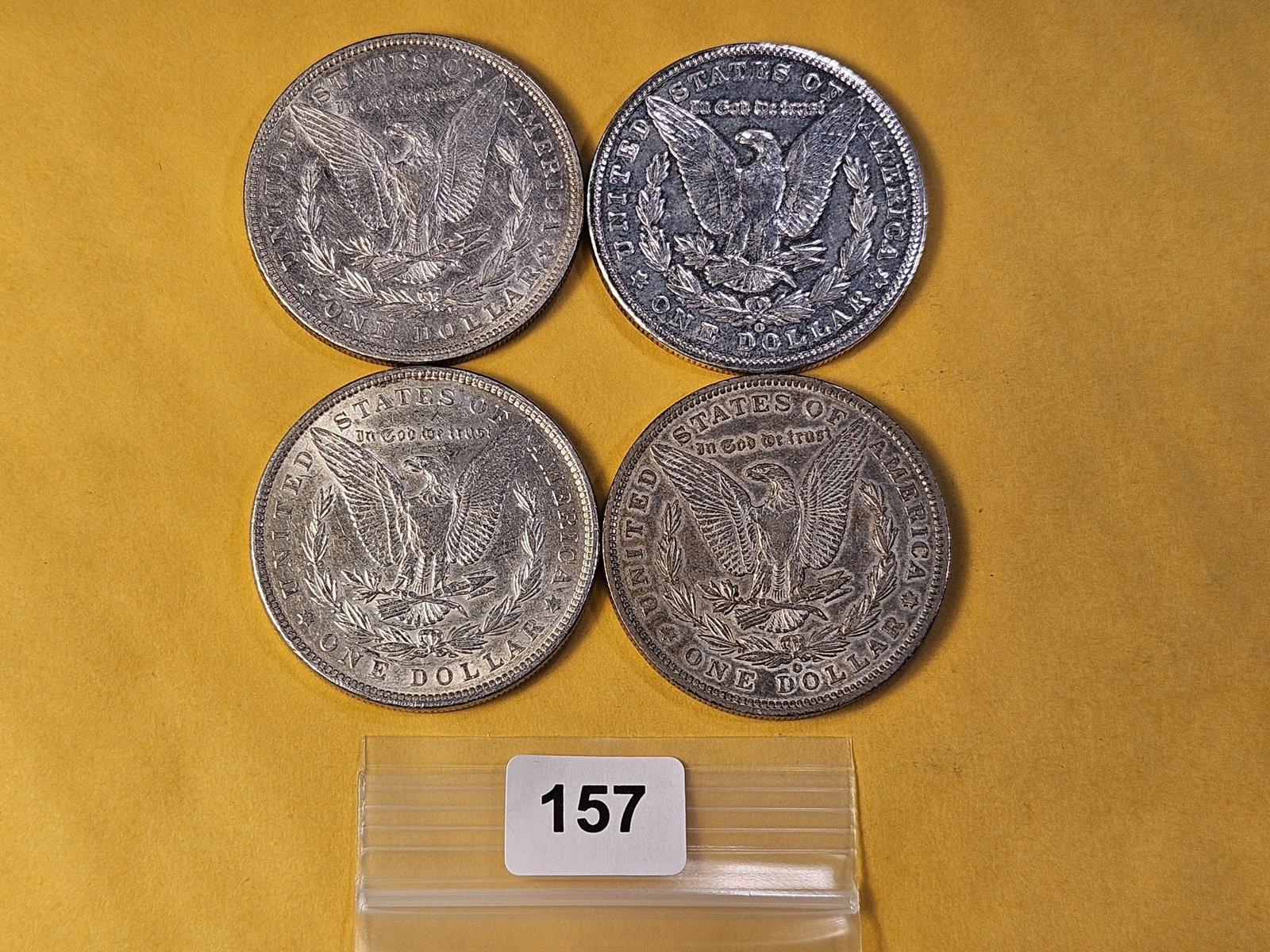 Four About Uncirculated Morgan Silver Dollars - 3