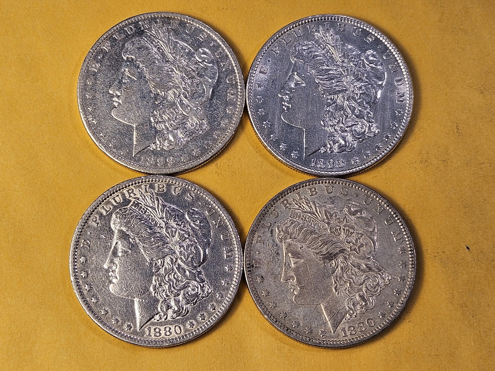 Four About Uncirculated Morgan Silver Dollars - 2