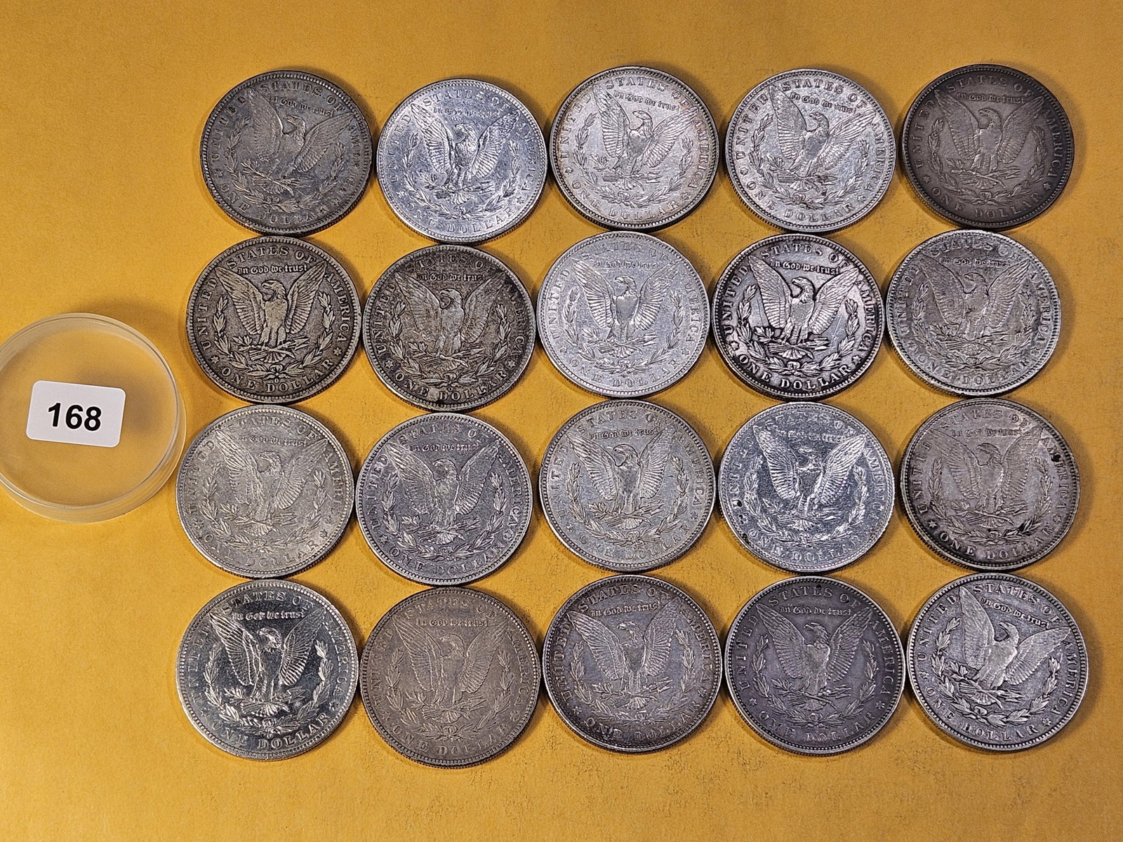 **FULL ROLL** Twenty Morgan Silver Dollars - 6
