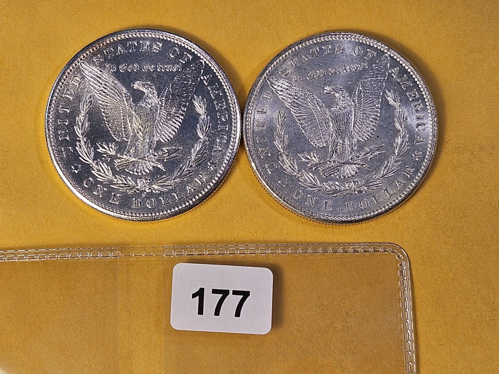 Two Brilliant About Uncirculated Morgan Silver Dollars - 3