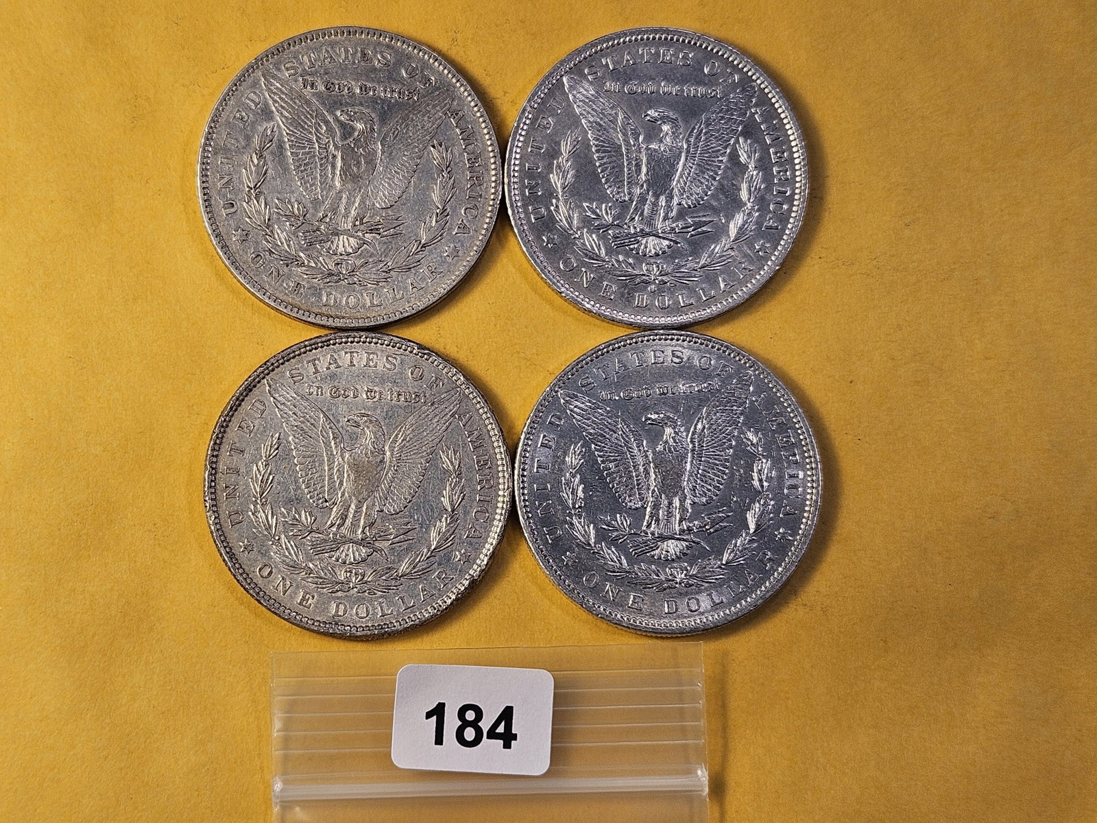 Four About Uncirculated Morgan Silver Dollars - 3