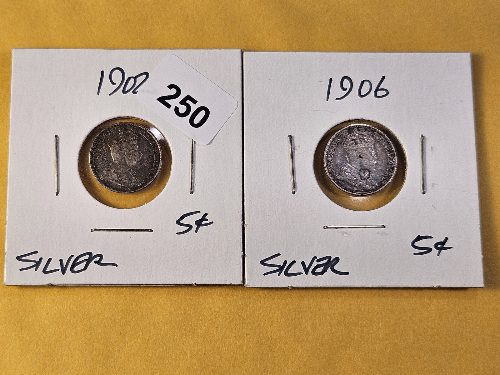 Two Canadian Silver Five Cents (1 of 6)