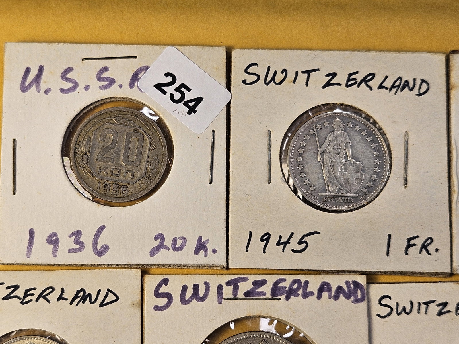 Seven Mixed Foreign Coins, Six are Silver - 2