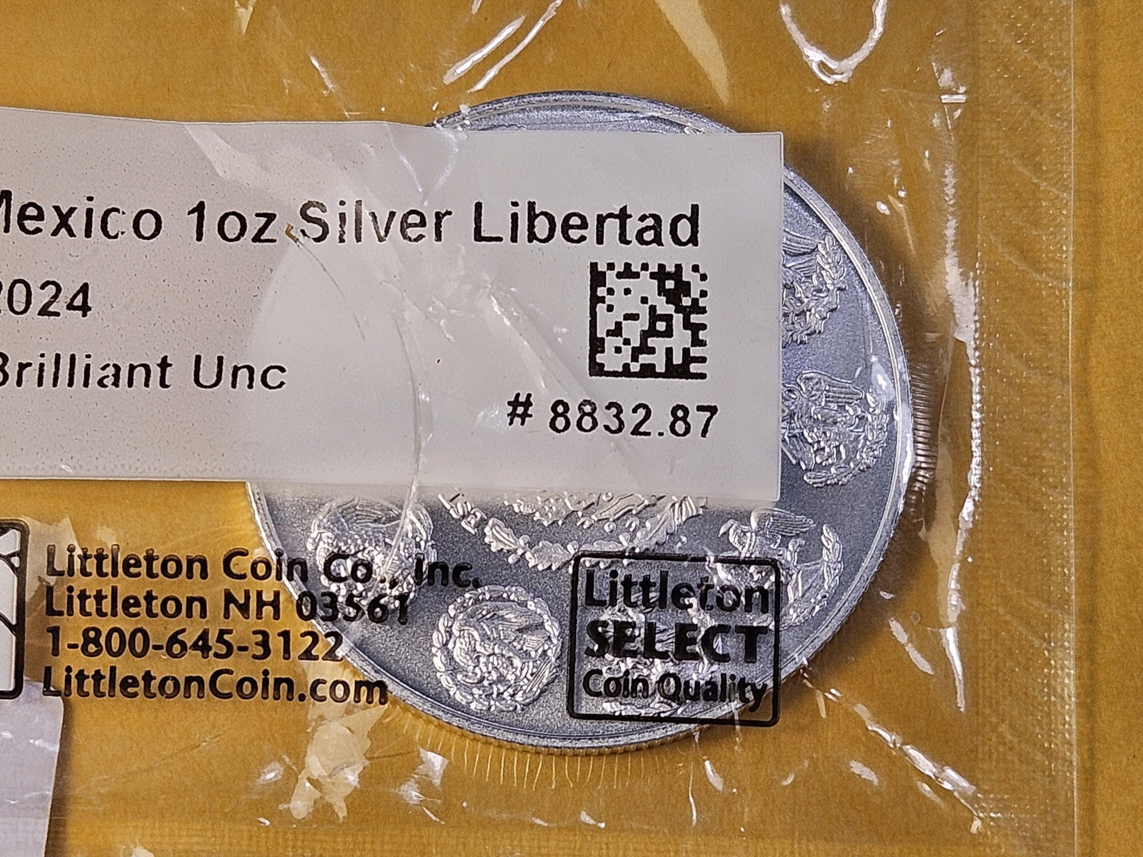 GEM Brilliant Uncirculated 2024 Mexico Silver Onza - 3