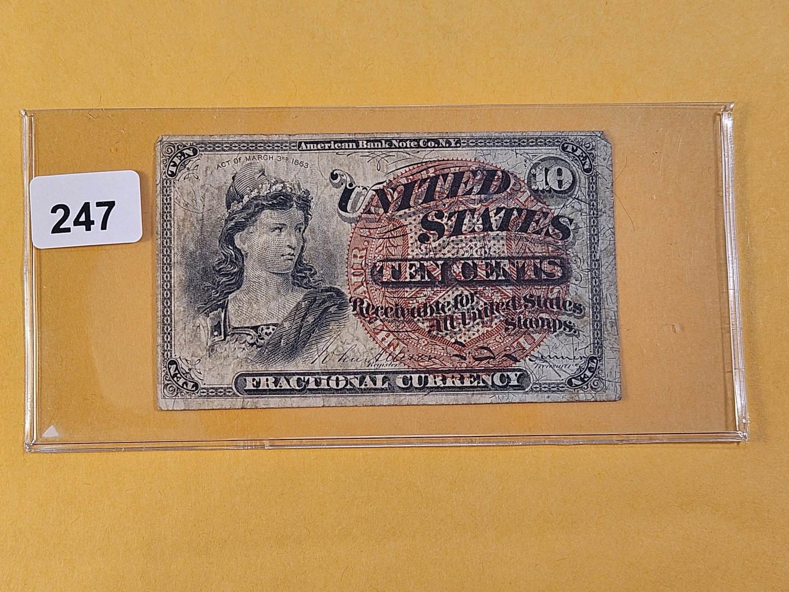 Series 1863 Ten Cent Fractional Currency Note - 2