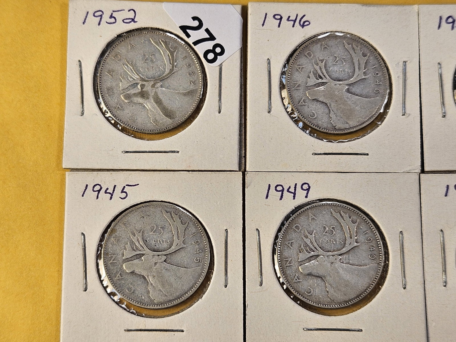 Six Canadian Silver Quarters - 2
