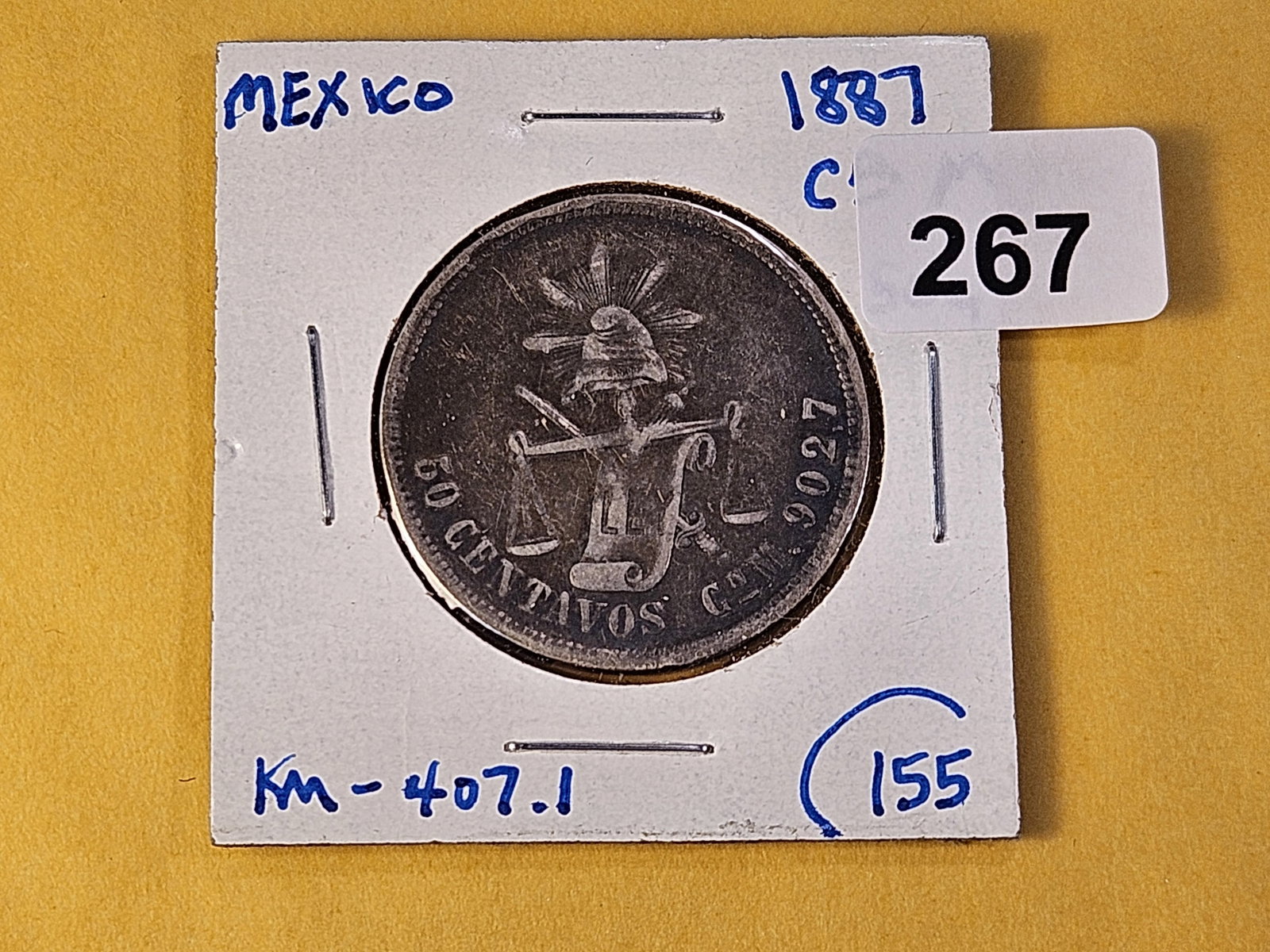 1887 Mexico Silver Fifty Centavos - 2