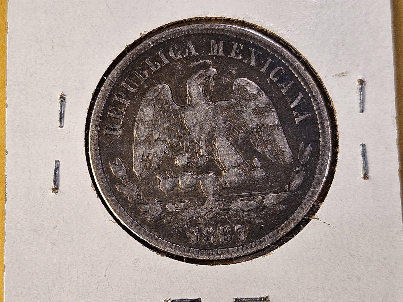 1887 Mexico Silver Fifty Centavos - 4