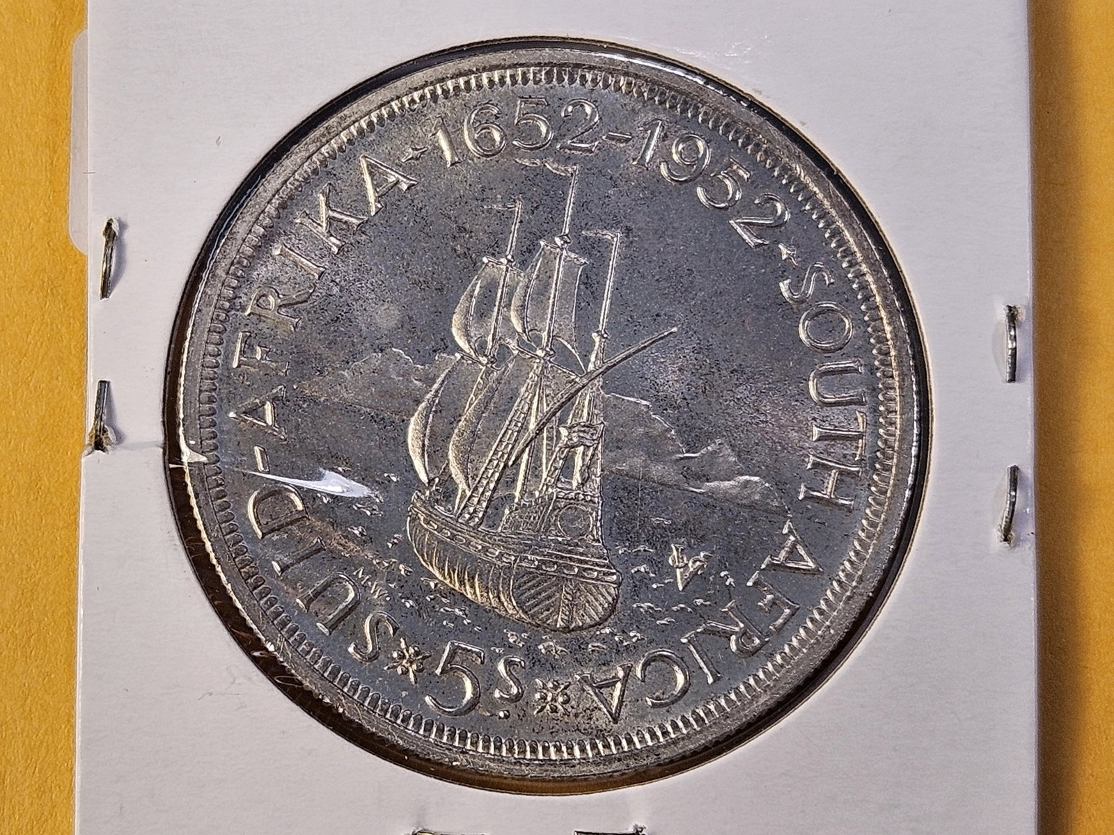 1952 South Africa Silver Five Shillings - 4