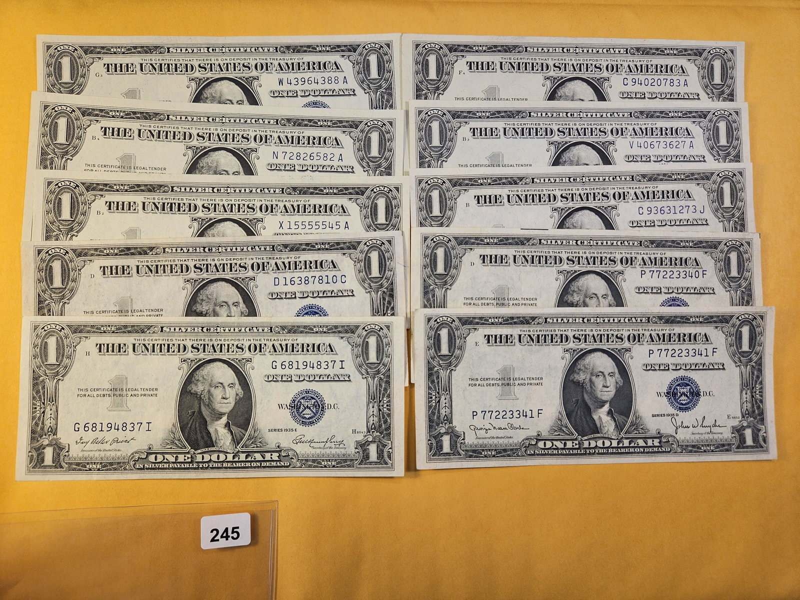 Ten Crisp About Uncirculated Silver Certificates (1 of 5)