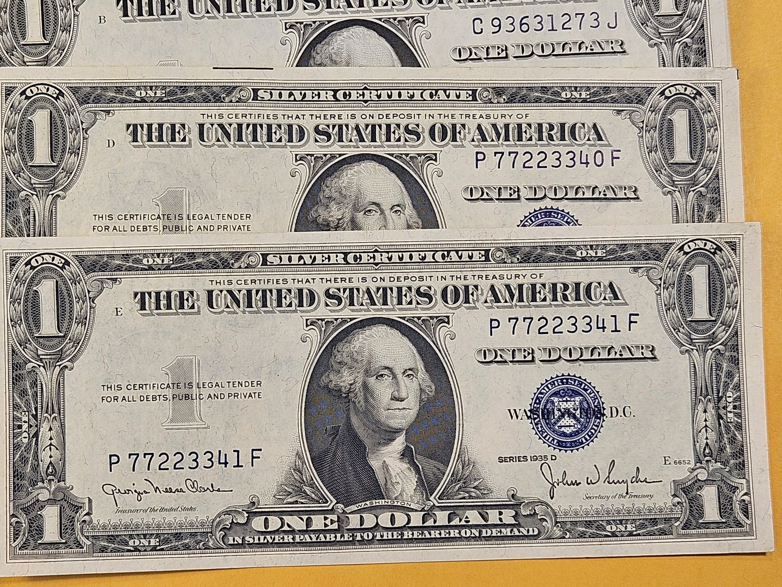 Ten Crisp About Uncirculated Silver Certificates - 5