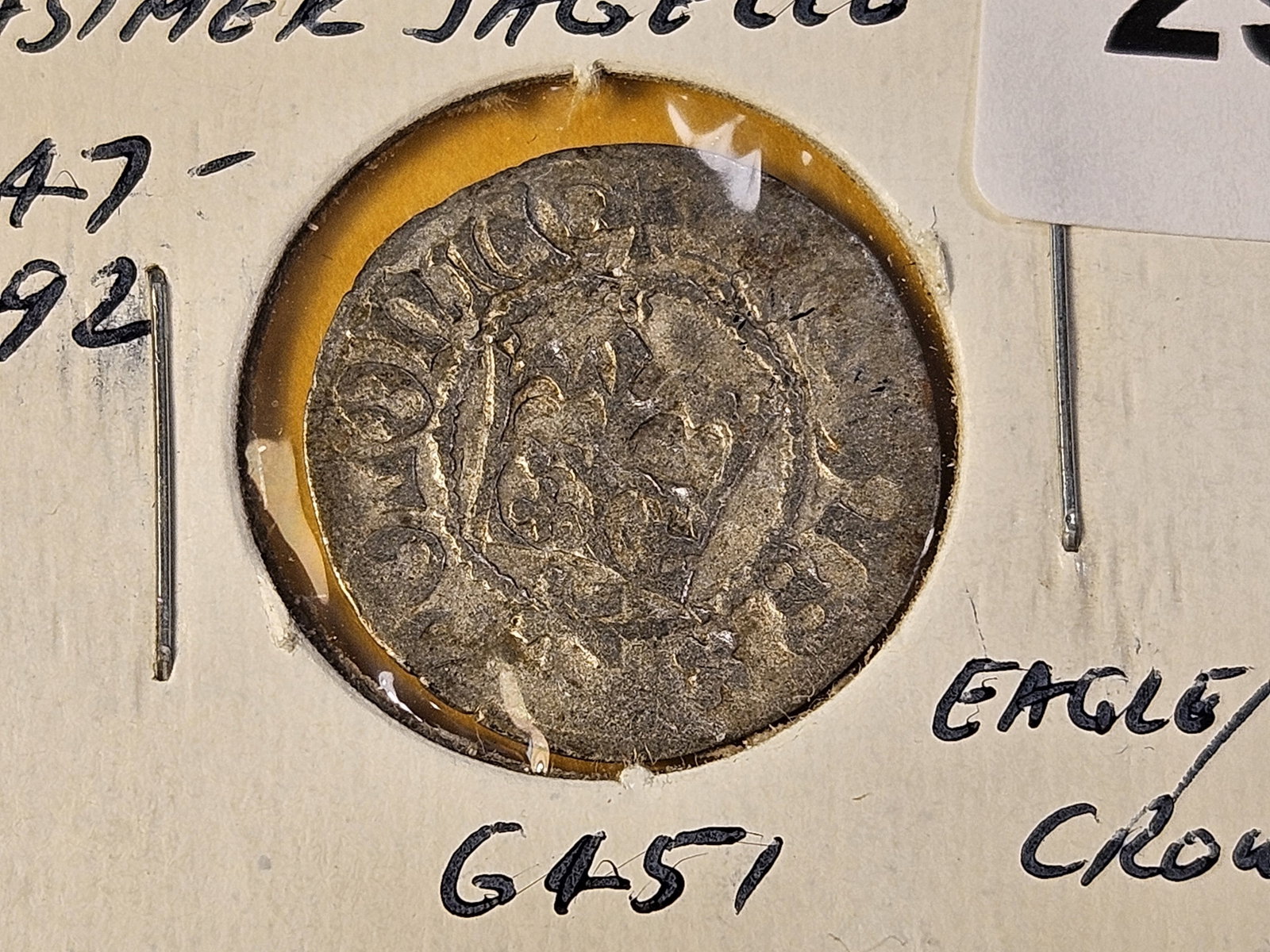 MEDIEVAL! Two 14th Century Poland Silver Half Groschens - 2