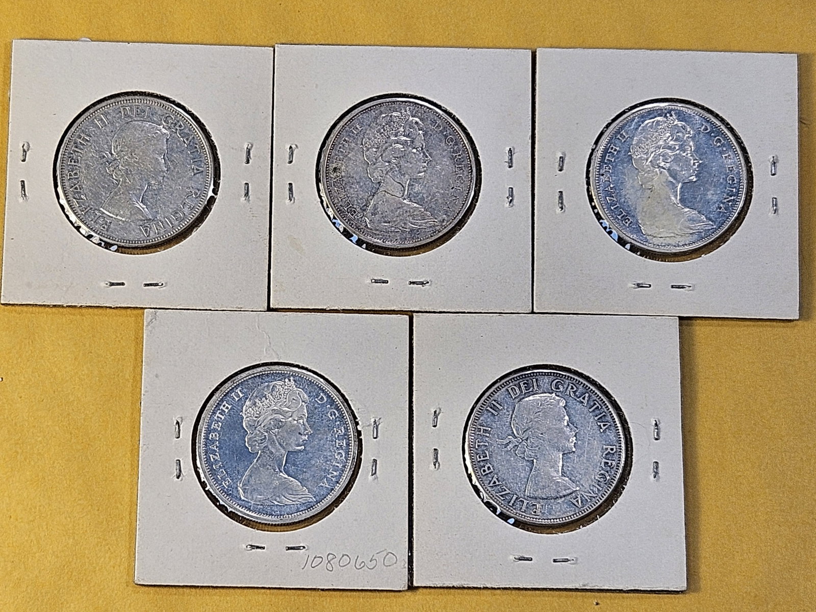 Five Canadian Silver Half Dollars - 7