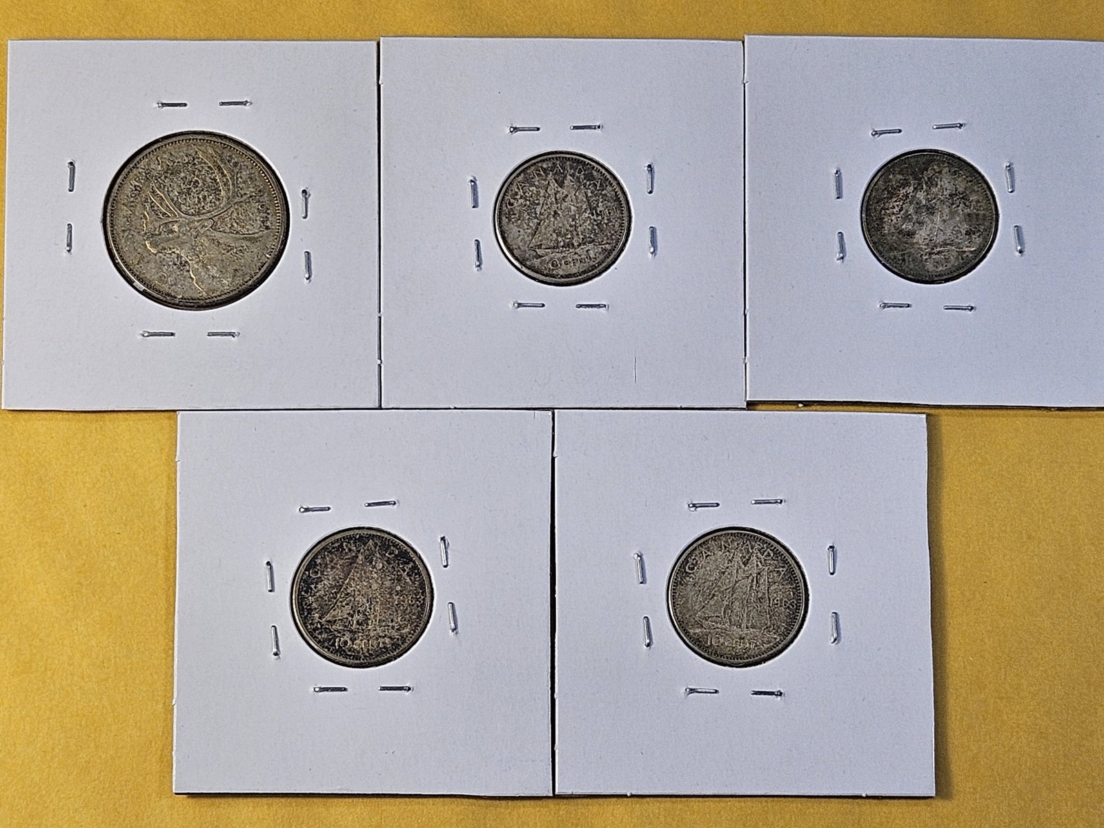 Five Canadian Silver Coins - 7