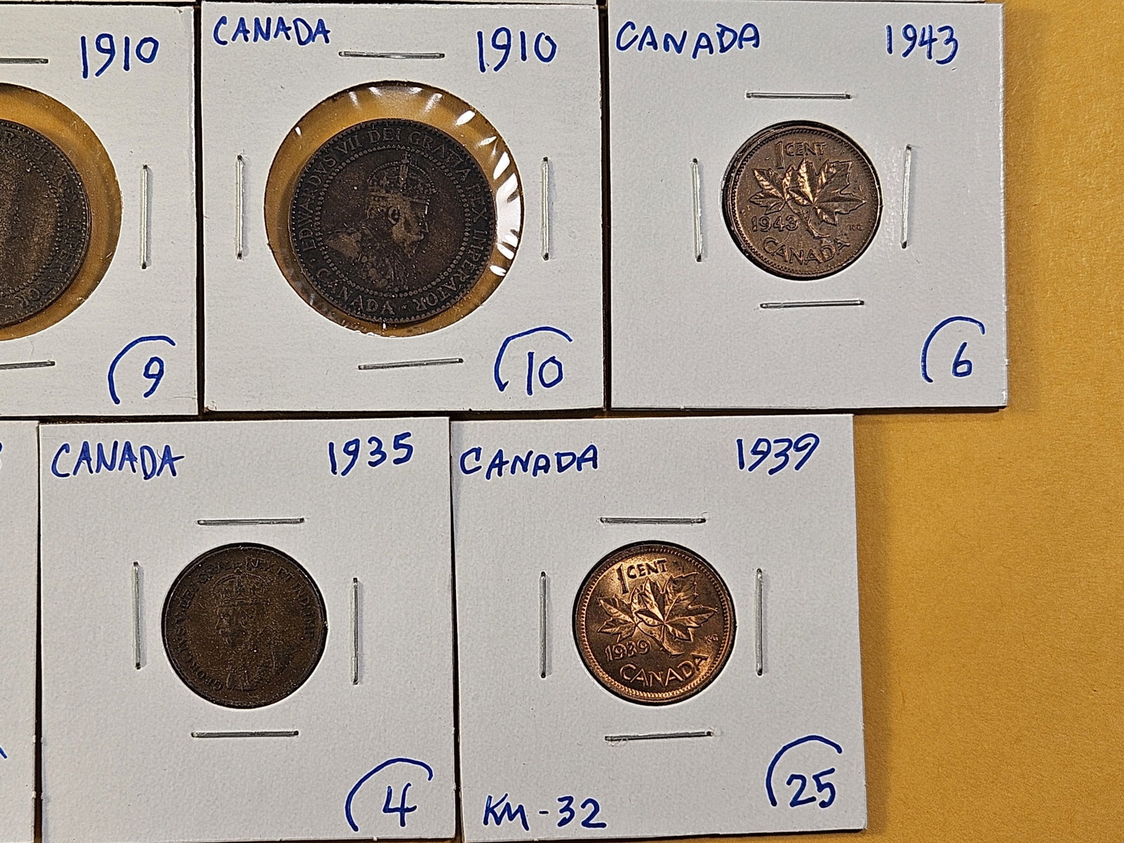 Nineteen Canadian Pennies - 5