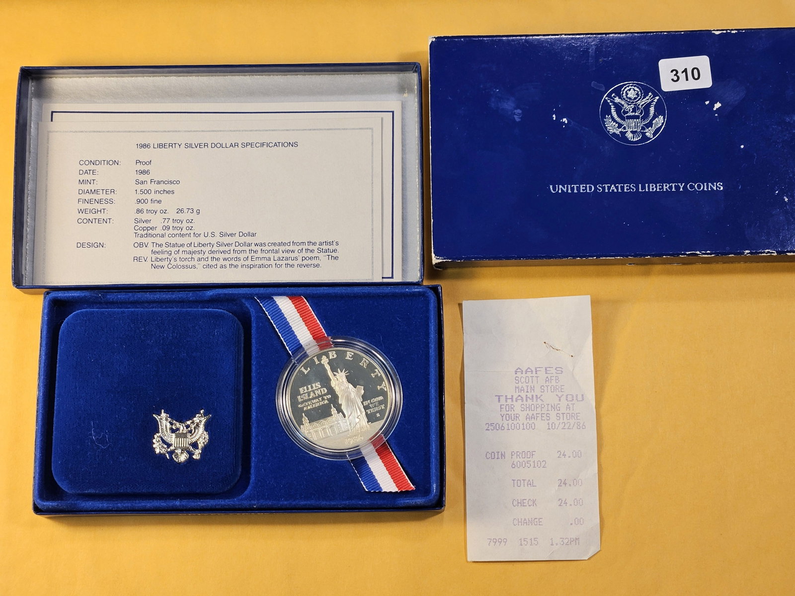 US Mint 1986 Liberty Commemorative Silver Dollar - 2