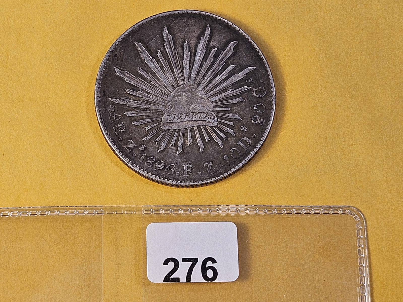 Better Grade 1896 Mexico Silver Eight Reals - 2