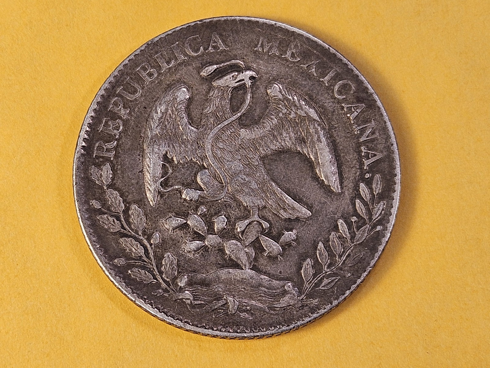 Better Grade 1896 Mexico Silver Eight Reals - 4