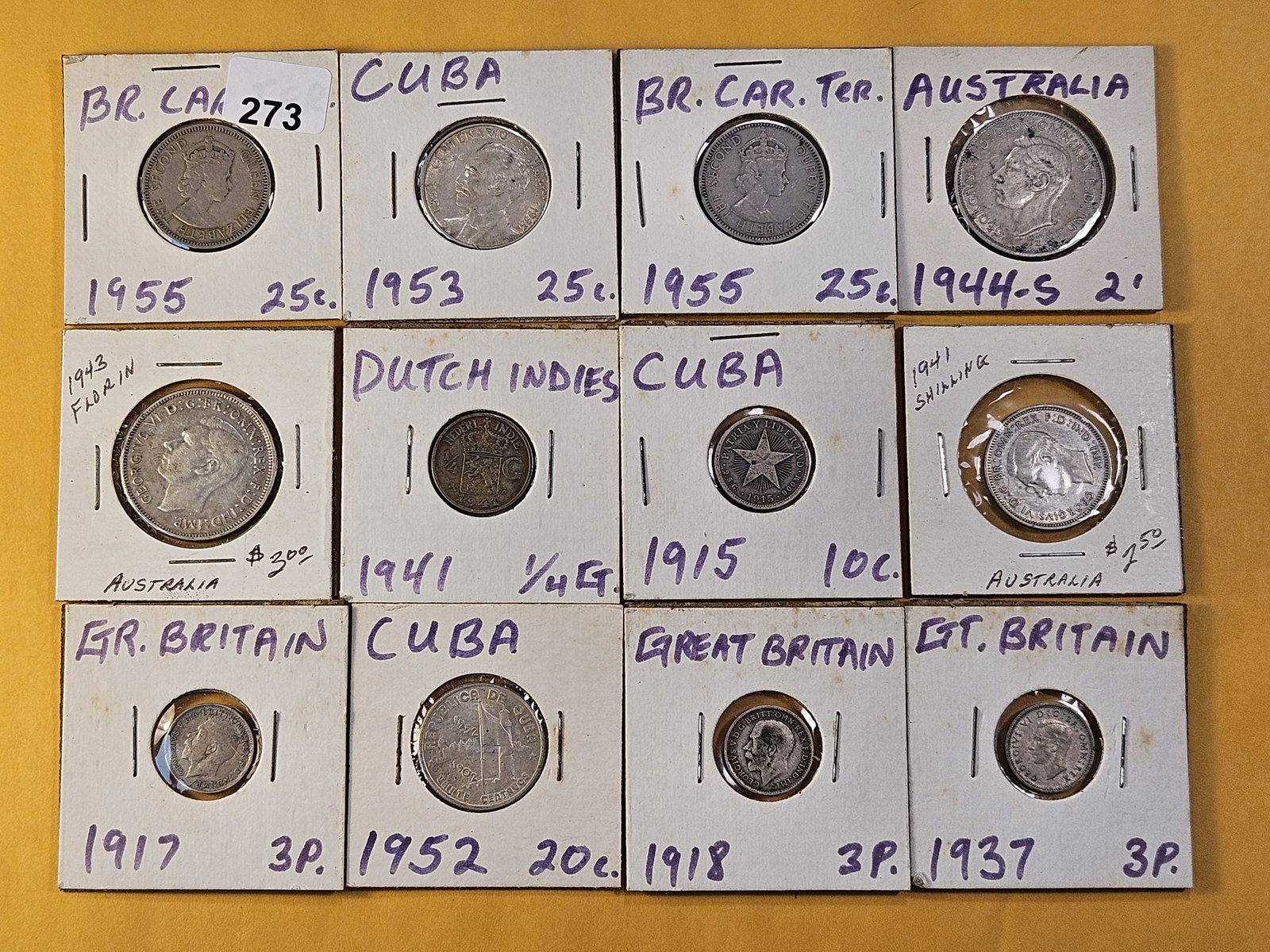 Twelve Mixed Foreign Coins, some are Silver (1 of 6)