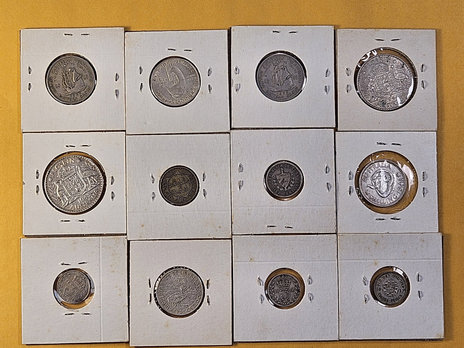 Twelve Mixed Foreign Coins, some are Silver - 6