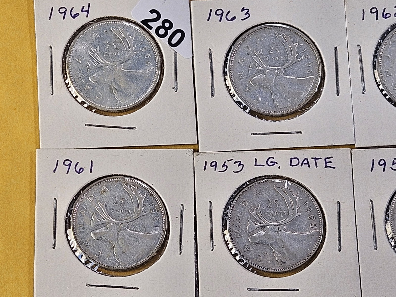 Six Canadian Silver Quarters - 2