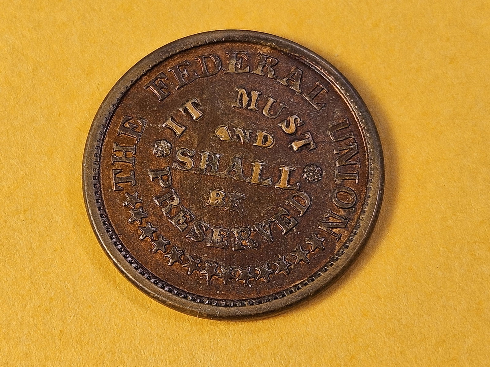 Better Grade No Date Civil War Token: About Uncirculated! Army and Navy