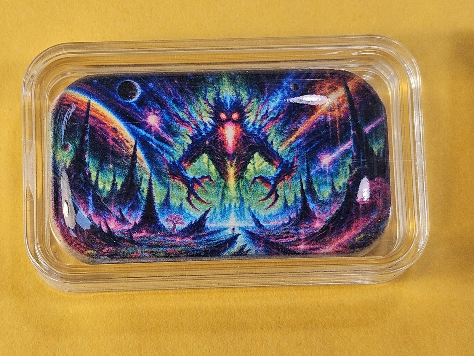 Two Troy Ounce Colorized .999 Fine Silver Art Bar: Hayleybug Mint, Fantasy design