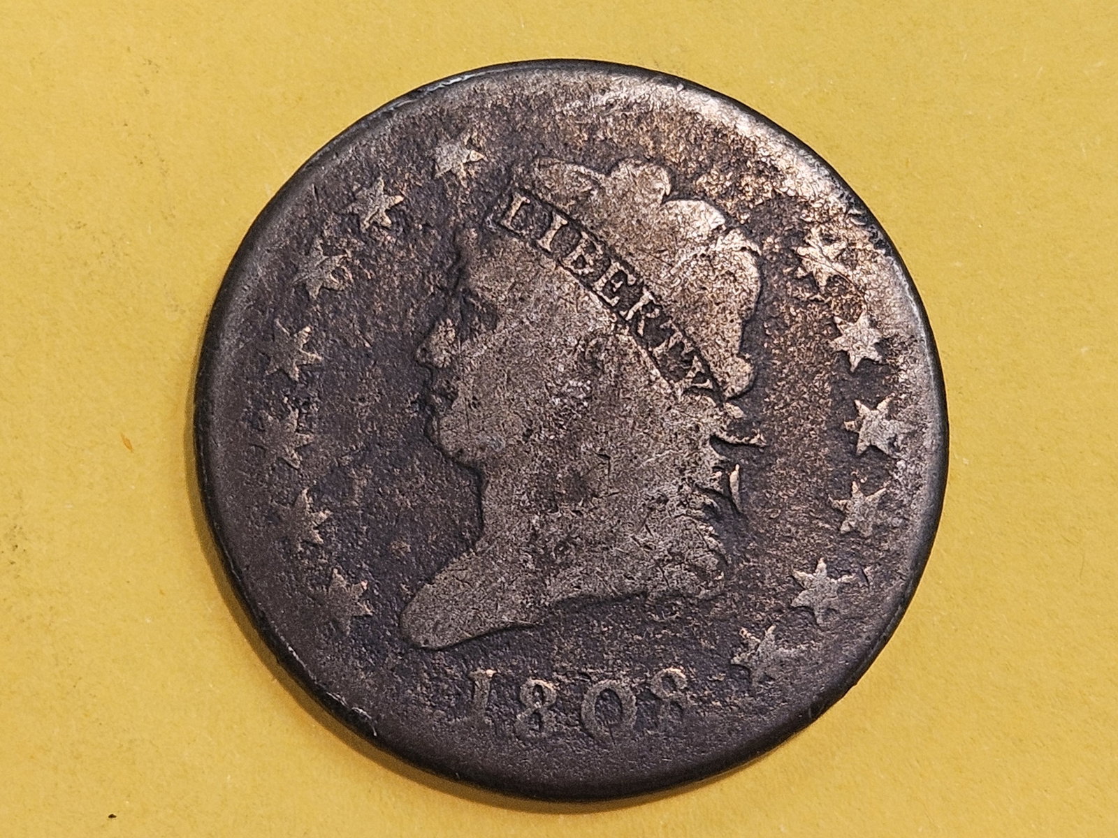 1808 Classic Head Large Cent in Very Good - details: Smoothed