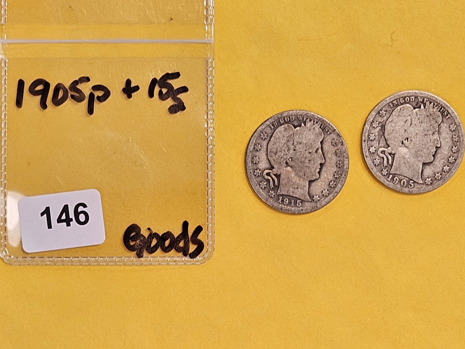 Two slightly better Barber silver Quarters in Good - 2