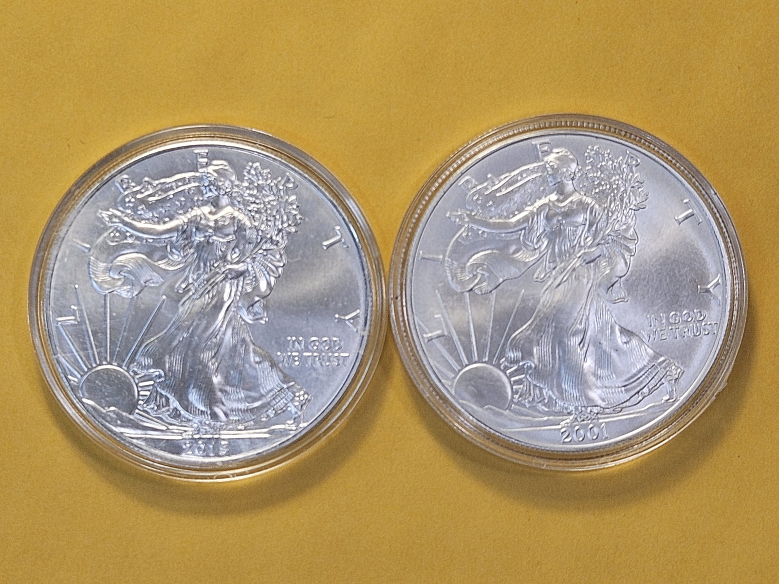 Two GEM Brilliant Uncirculated American Silver Eagles - 2