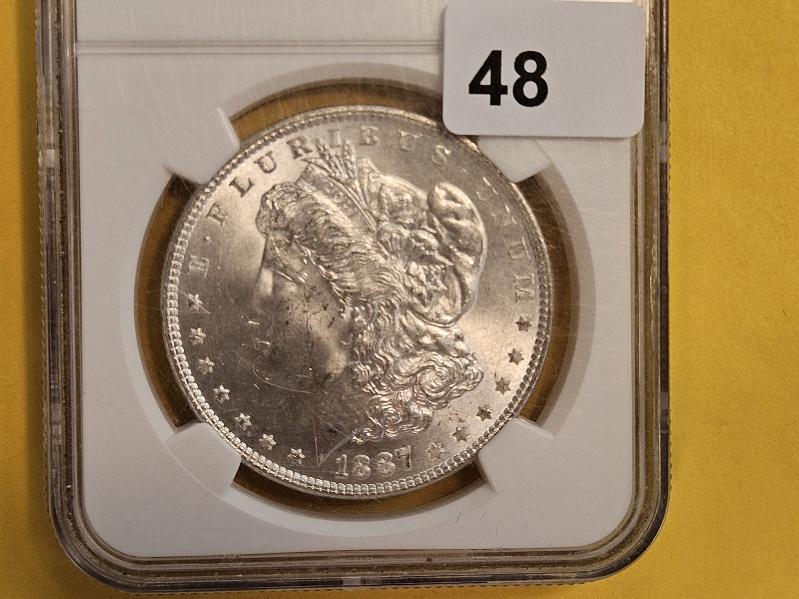 NGC 1887 Morgan Dollar in Mint State 64: Near Gem!