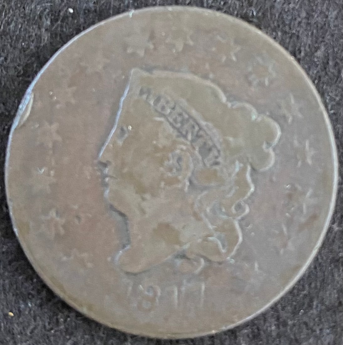 1817 15 Star Coronet Head Large Cent (1 of 2)