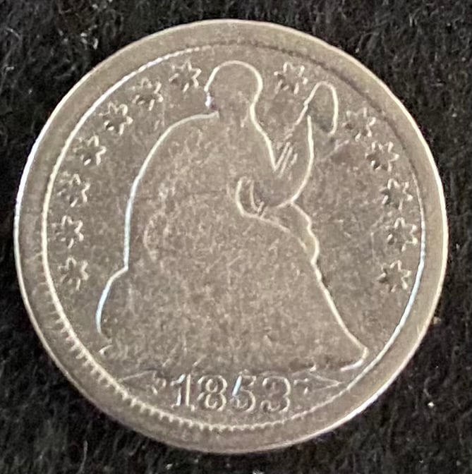 1853 Half Dime Seated Liberty w/ Arrows (1 of 2)