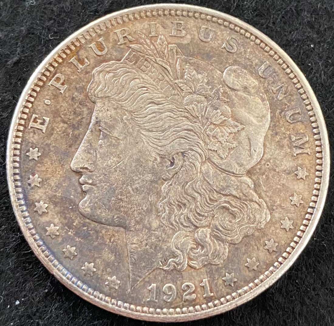 1921 Morgan Silver Dollar Toned (1 of 2)