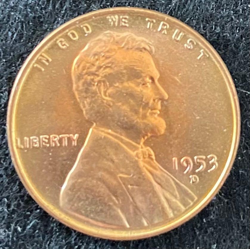 1953-D RD/RB Wheat Penny (1 of 2)