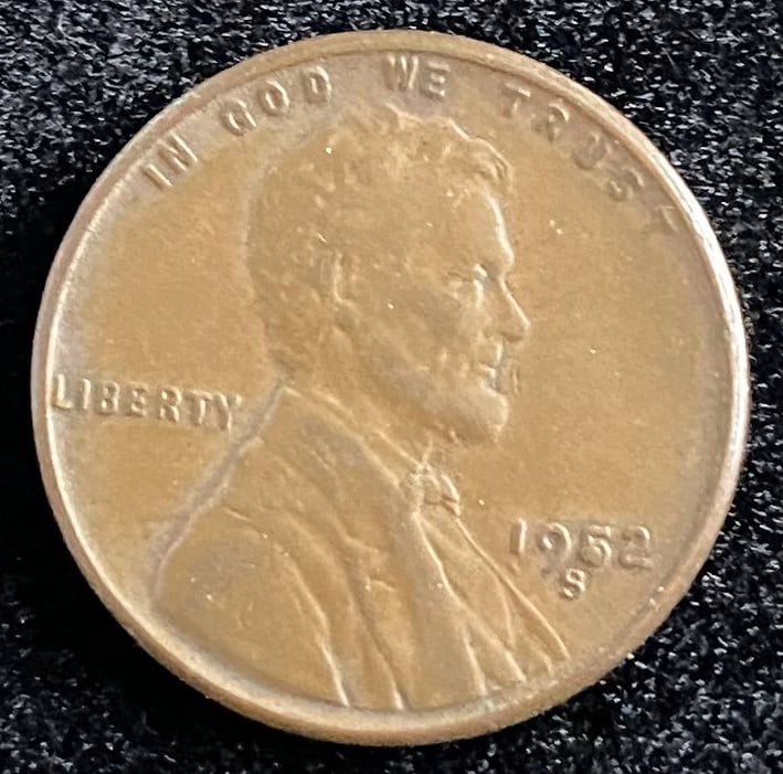 1952-S Wheat Penny Filled 5 BN (1 of 2)