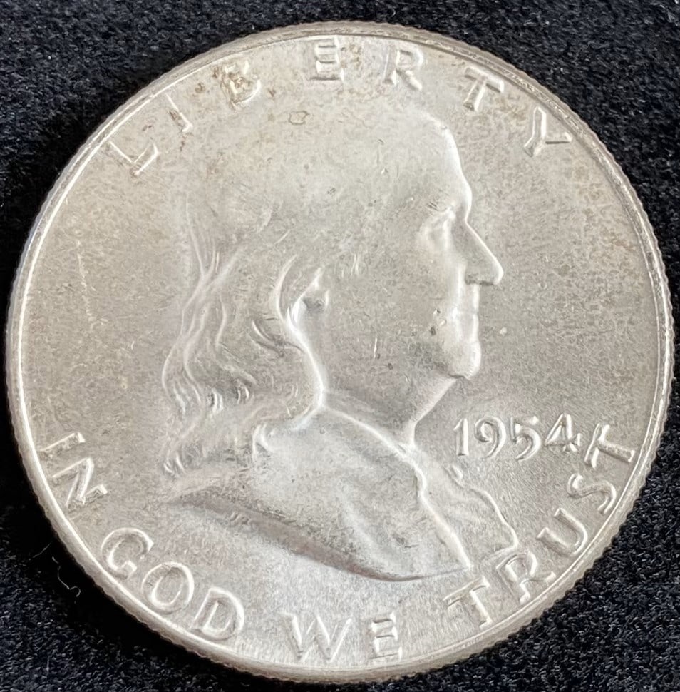 1954 Franklin Silver Half Dollar FBL (1 of 2)